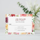 Roja Flores Boda Kaart RSVP (Staand voorkant)