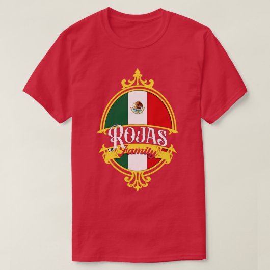 Rojas Familie Mexico Vlag T-shirt (Design voorkant)
