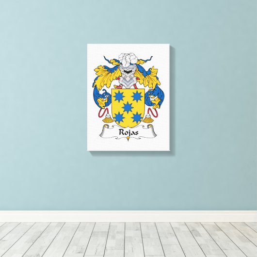 Rojas Family Crest Canvas Afdruk (Insitu (Houten vloer))