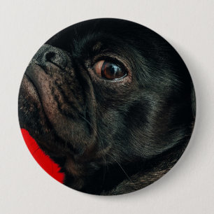 rojo-hond ronde button 4,0 cm