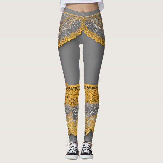 Rok Me op Kanten AI-kunst Leggings (Voorkant)