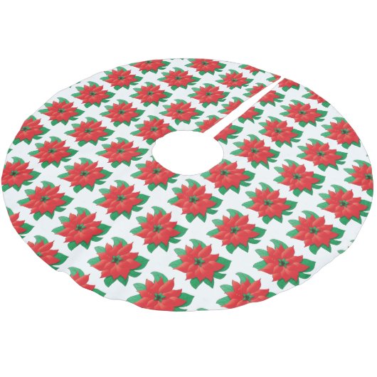 Rok van de kerstboom van Poinsettia Pattern Kerstboom Rok (Gekanteld)