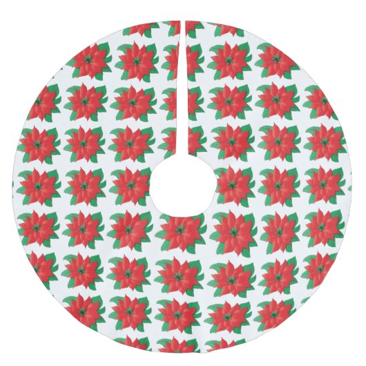 Rok van de kerstboom van Poinsettia Pattern Kerstboom Rok (Voorkant)