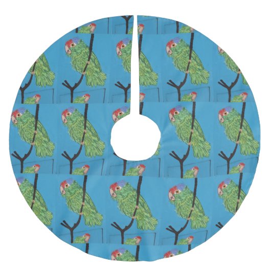 rok van de rode papegaaien kerstboom rok (Voorkant)