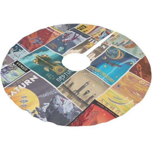 Rok van de Space Vacation tree Kerstboom Rok (Gekanteld)