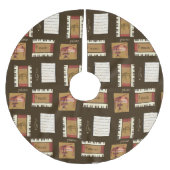 Rok van piano- en blademuziekstructuren kerstboom rok (Voorkant)