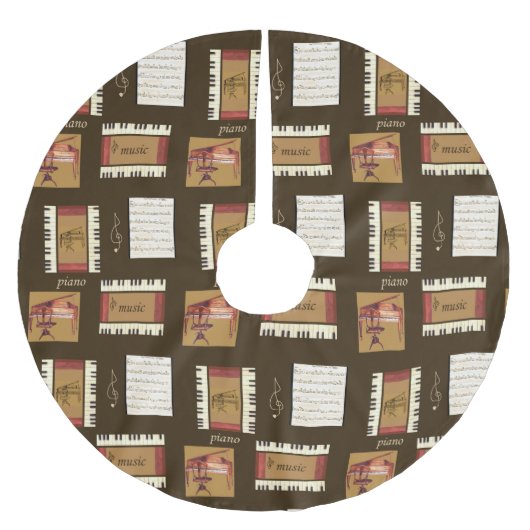 Rok van piano- en blademuziekstructuren kerstboom rok (Voorkant)