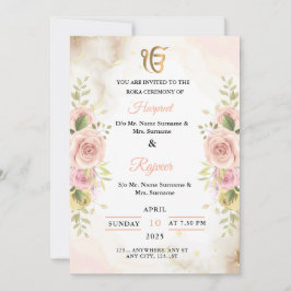Roka-ceremonie uitnodigingskaart, ringceremonie kaart
