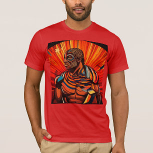 RokCloneDesigns mannen Multicolored T-Shirt Zwart