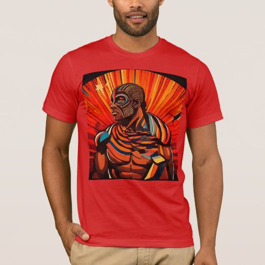 RokCloneDesigns mannen Multicolored T-Shirt Zwart (Voorkant)