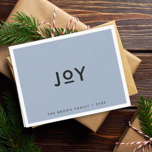 Roke Blue Joy   Minimale moderne kerst Feestdagen Kaart