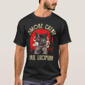 Roke Catnip Hail Lucipurr Cat Smoking T-shirt (Voorkant)
