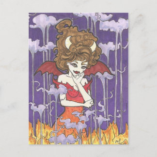 Roke Fire Nymph Fantasy Pin Demon Art Print Briefkaart