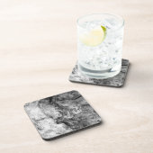 Roke Streked Black Witte marmersteen afwerking Onderzetter (Rechterzijde)