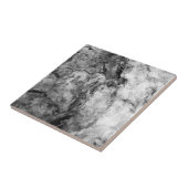 Roke Streked Black Witte marmersteen afwerking Tegeltje (Zijkant)