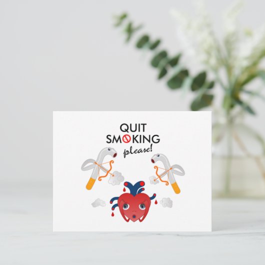 Roken alsjeblieft stoppen briefkaart (Staand voorkant)