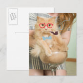 Roken Cat Briefkaart (Voorkant / Achterkant)