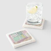 Roken Dog. Grappig geschenk voor hondenliefhebber. Stenen Onderzetter (Zijkant)