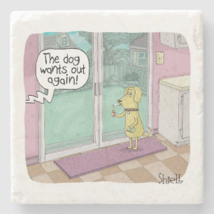 Roken Dog. Grappig geschenk voor hondenliefhebber. Stenen Onderzetter