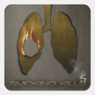 Roken doodt Lungs Vierkante Sticker