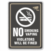 Roken en vapen overtreders beboet - Beveiligd gebi Sticker (Voorkant)