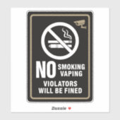 Roken en vapen overtreders beboet - Beveiligd gebi Sticker (Vel)