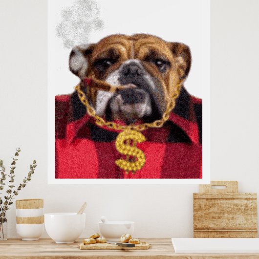 Roken Gangsta Bulldog Poster (Keuken)