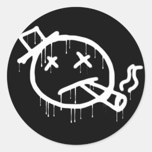 Roken Graffiti Ronde Sticker