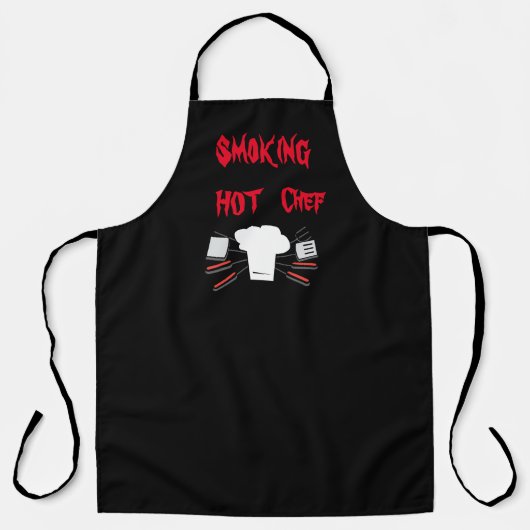 Roken Hot Chef All-Over Print Schort, groot Schort (Voorkant)