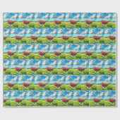 Roken Hot Dogs Op BBQ Grill Cadeaupapier (Vlak)