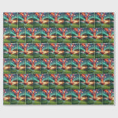 Roken Hot Dogs Op BBQ Grill Cadeaupapier (Vlak)