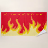 Roken Hot Flames Aangepaste naam Strandlaken (Voorkant)