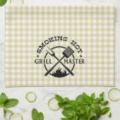 Roken Hot Grillmaster Tan Gingham Check Theedoek (Gevouwen)