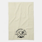 Roken Hot Grillmaster Tan Gingham Check Theedoek (Verticaal)