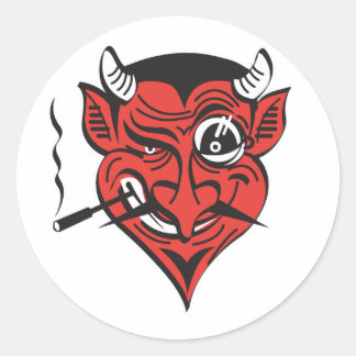 roken in het gezicht ronde sticker