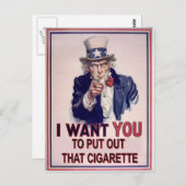 roken is een grappig teken briefkaart (Voorkant / Achterkant)