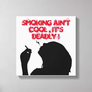 ROKEN IS NIET COOL, HET IS DOOD CANVAS AFDRUK