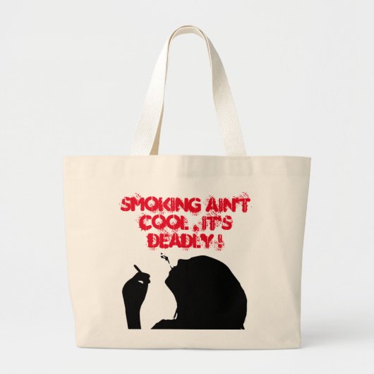 ROKEN IS NIET COOL, HET IS DOOD GROTE TOTE BAG (Voorkant)