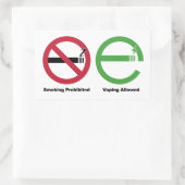 Roken is verboden. Toegestaan afdampen Rechthoekige Sticker (Tas)