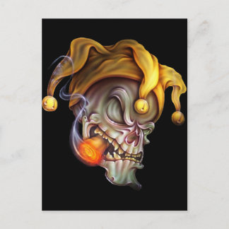 Roken Jester Skull Briefkaart