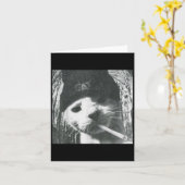 Roken Kat Beanie Meme Grunge Esthetische Grappige  Kaart (Gele Bloem)