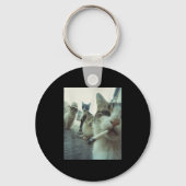 Roken Kat Meme Grappige Cadeaus Voor Mannen Vrouwe Sleutelhanger (Voorkant)