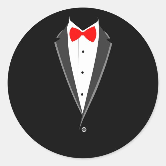 Roken kostuum Tuxedo zwart elegant pak Ronde Sticker (Voorkant)
