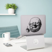 Roken man sticker (Laptop op bureau)