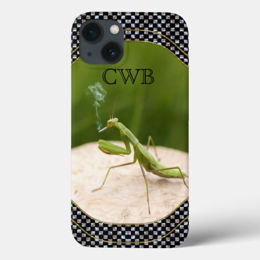 Roken Mantis Monogram terug Case-Mate iPhone Case (Achterkant)