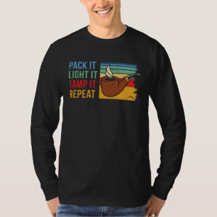 Roken met tabakspijp hobby retro pijp roker t-shirt