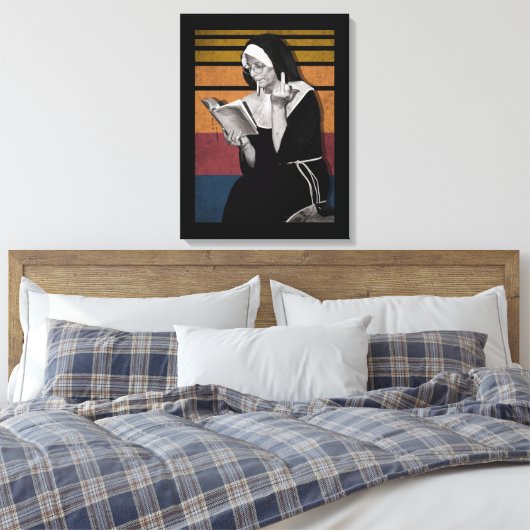 Roken Nuns Retro-stijl Canvas Afdruk (Insitu (Slaapkamer))