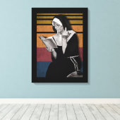 Roken Nuns Retro-stijl Canvas Afdruk (Insitu (Houten vloer))