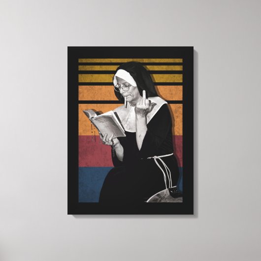 Roken Nuns Retro-stijl Canvas Afdruk (Voorkant)