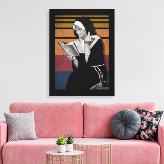 Roken Nuns Retro-stijl Canvas Afdruk (Insitu (Woonkamer))